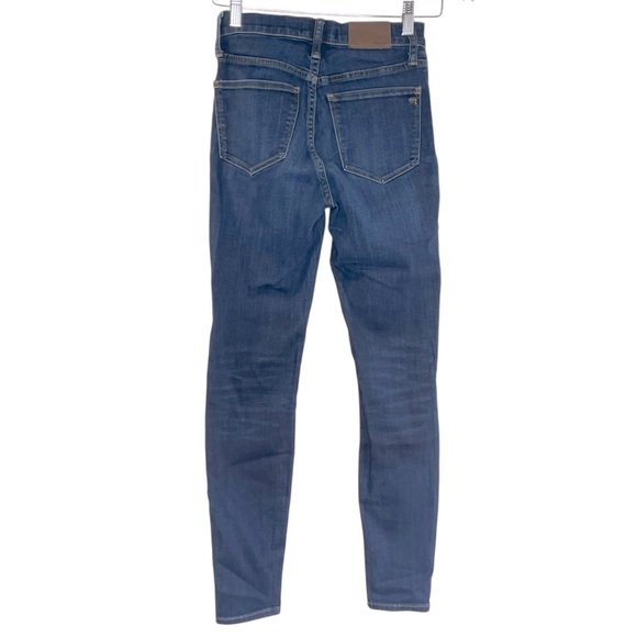 Madewell 9" High Rise Skinny Dark Wash Stretch Lightly Whiskered Jeans Size 24 - Picture 2 of 11
